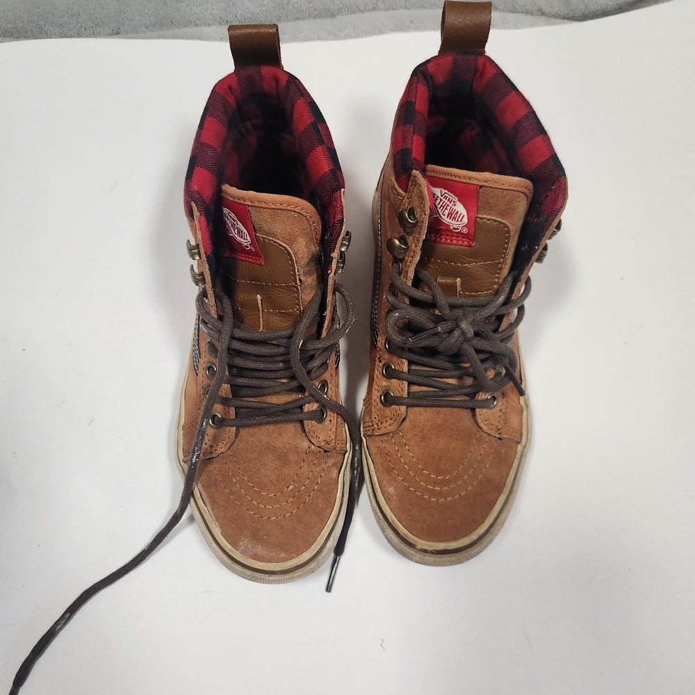 VANS Sk8-Hi MTE Scotchgard Men's 5 Woman 6.5 Brown, Plaid Suede, Size
